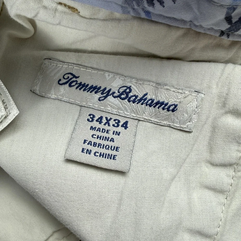 Tommy Bahama Pants Mens 34x32 Beige Chino Stretch Casual Summer Flat Front